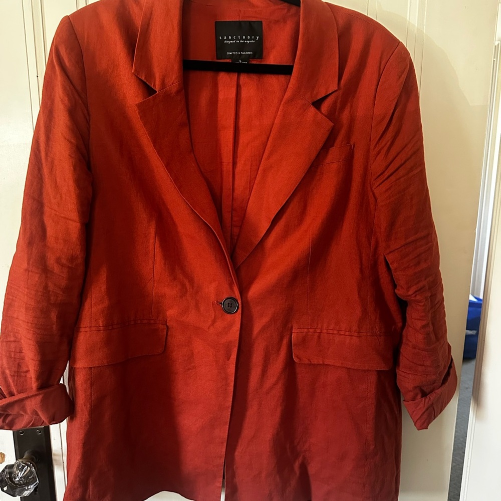 Sanctuary Women's Rust/Terracotta Blazer with Single Button